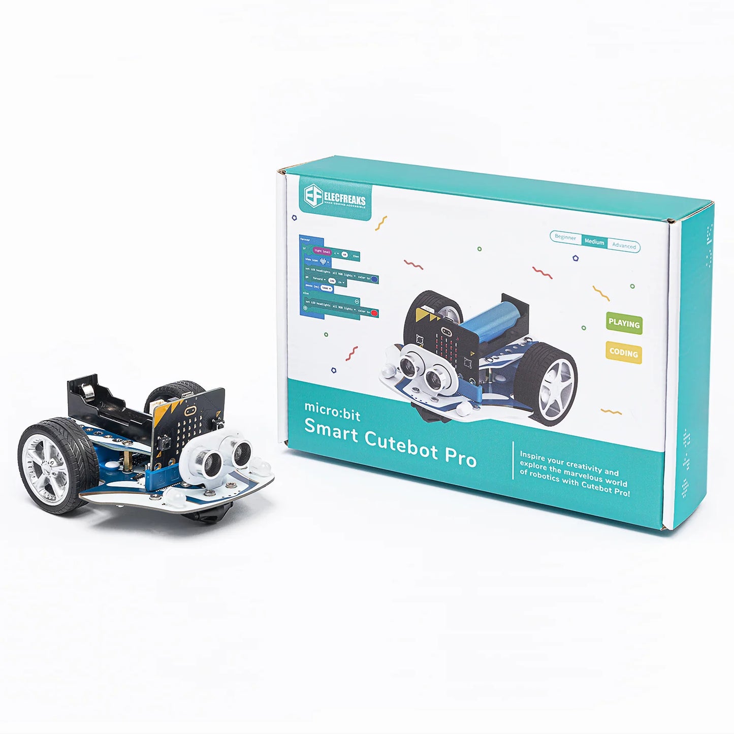 ELECFREAKS Smart Cutebot Pro, Programming Robot Car For micro:bit